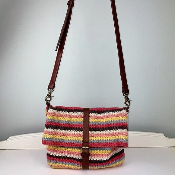 Sundance Anabaglish Yolanda Good Hope Foldover Crochet Colorful Crossbody Bag - Picture 4 of 12